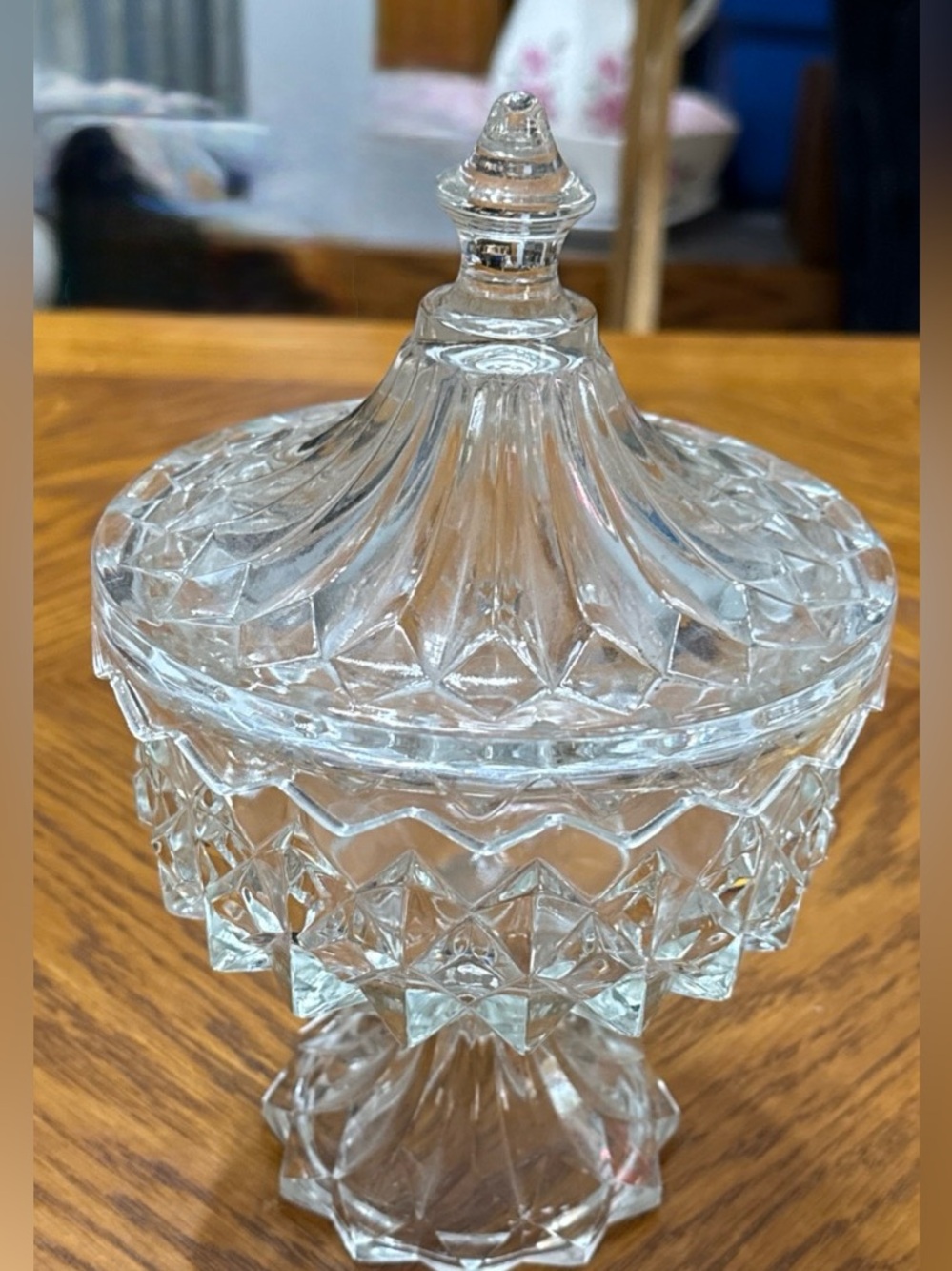 Indiana Glass Covered Compote - Clear Crystal-Look Candy Dish